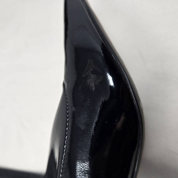 Abound Womens Over Knee Black Vinyl Look Boots Sz 6.5M Kitten Heel Sleek Luster - Picture 11 of 13